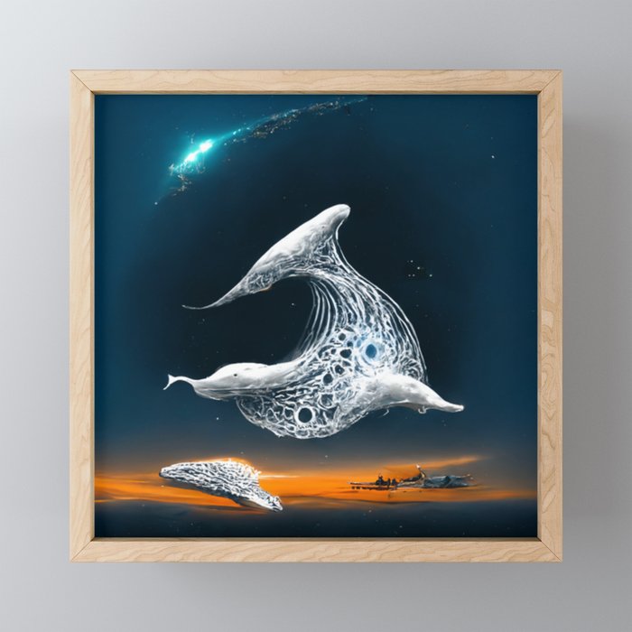 Filligree Whale Framed Mini Art Print