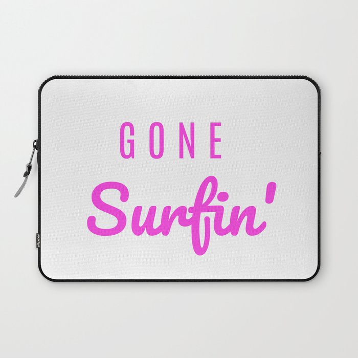 Gone Surfin' Pink Laptop Sleeve