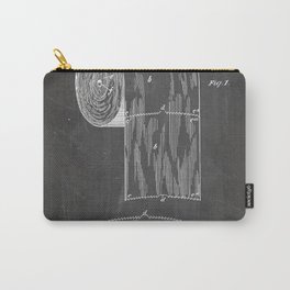 Toilet Paper Patent - Bathroom Art - Black Chalkboard Carry-All Pouch