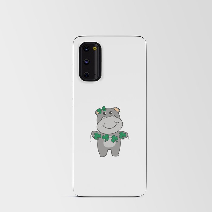 Hippo With Shamrocks Cute Animals For Luck Android Card Case