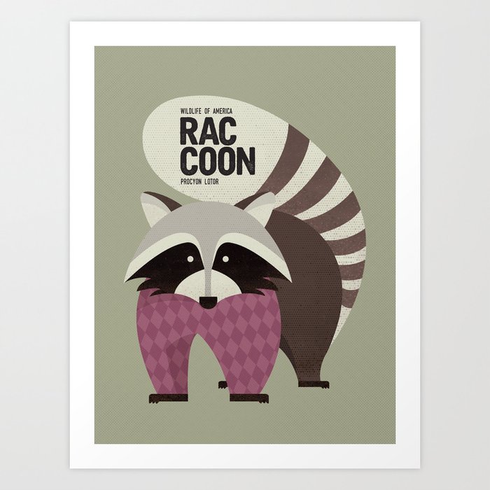 Hello Raccoon Art Print