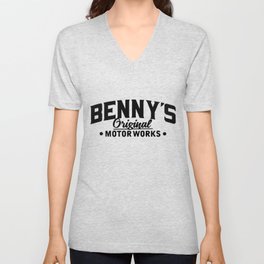 Bennys Original Motor Works Black V Neck T Shirt