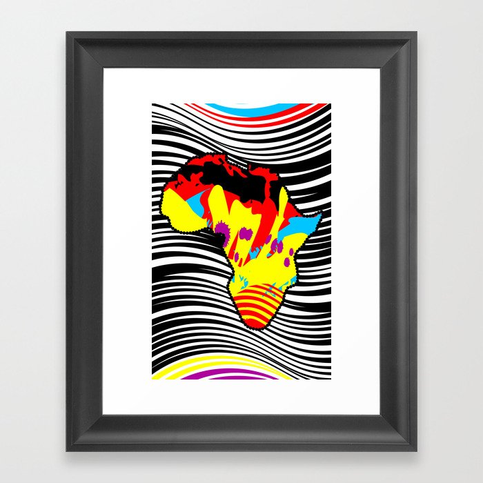 African Abstract Painting Interpretation With A Multicolor Zebra