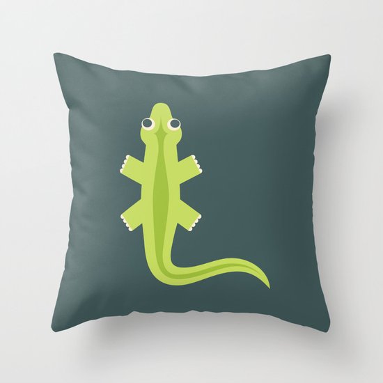 Letter L // Animal Alphabet // Lizard Monogram Throw Pillow
