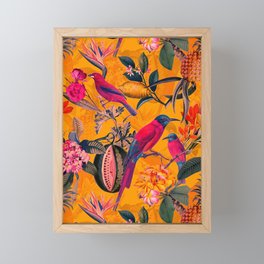 Vintage And Shabby Chic - Colorful Summer Botanical Jungle Garden Framed Mini Art Print
