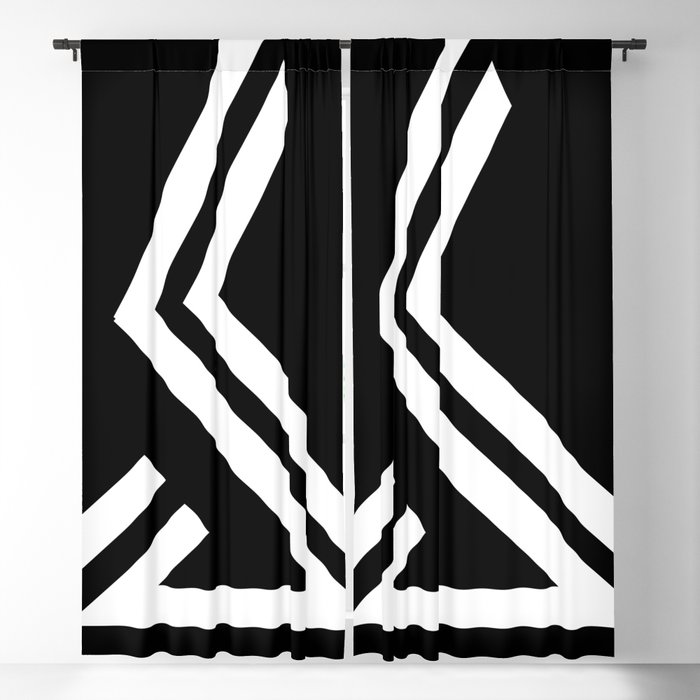 Black and white minimal modern  Blackout Curtain