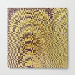 60ies Yellow Abstract Pattern Metal Print