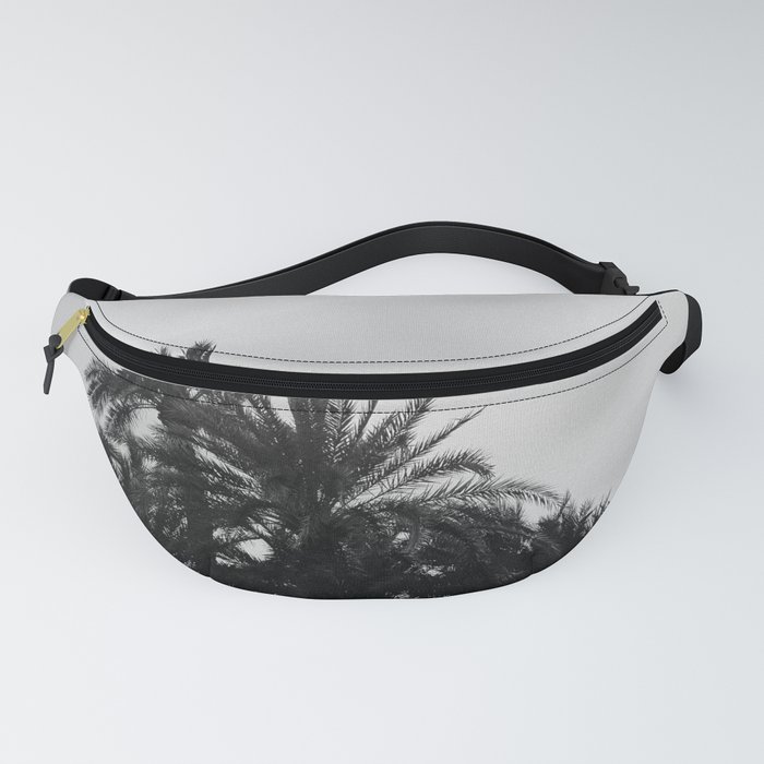 Palm trees on the beach | Fine art wanderlust travel photography | Moody black & white Fanny Pack