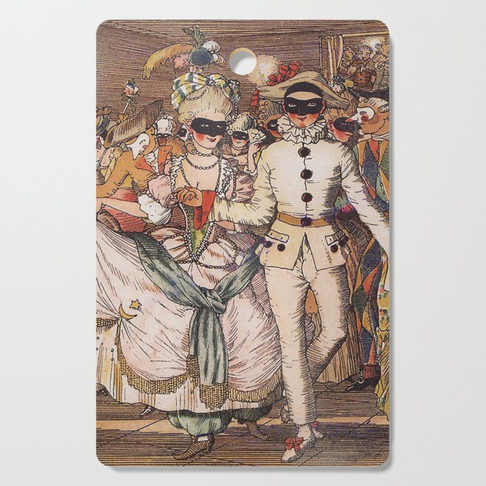 Masked Ball Lithograph (1918) Cutting Board