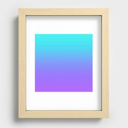 Aqua Teal to Lilac Gradient Recessed Framed Print