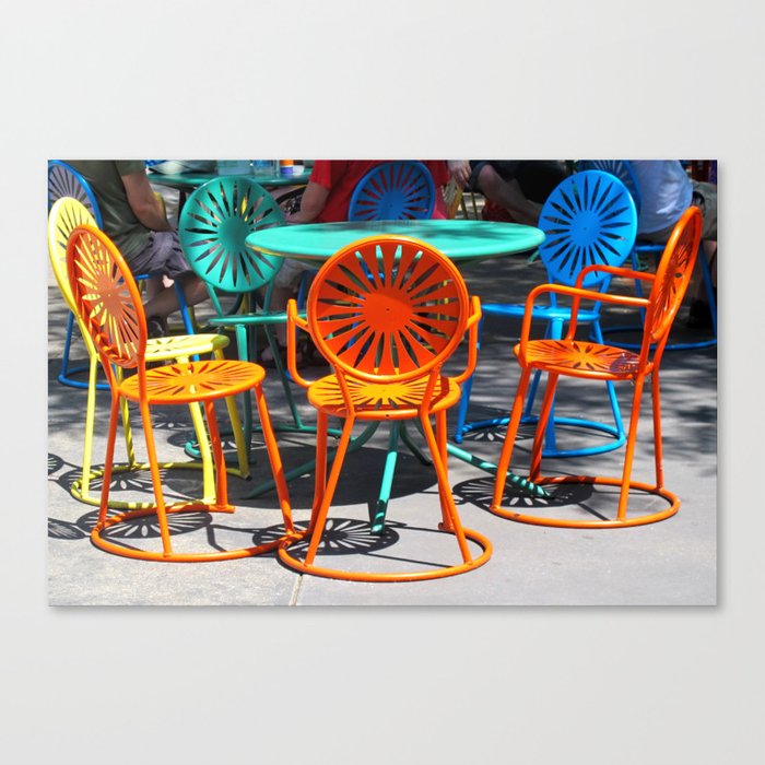 Colorful Chairs Of Union Terrace University Of Wisconsin Madison Canvas Print