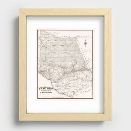 Ventura County Map Recessed Framed Print