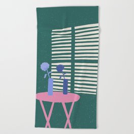 Green Shadows Beach Towel