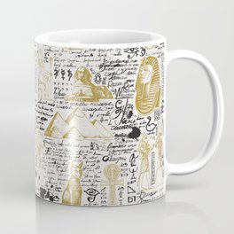 Seamless pattern on the Ancient Egypt theme with unreadable notes Coffee Mug