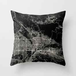 San Bernardino USA - City Map - Black and White Aesthetic Throw Pillow