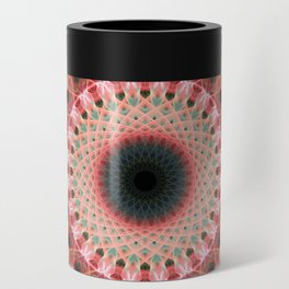 Green and red mandala Can Cooler