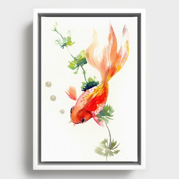 Goldfish, aquarium fish art, design watercolor fish painting