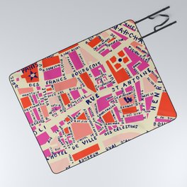 paris map pink Picnic Blanket