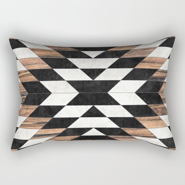 Urban Tribal Pattern No.13 - Aztec - Concrete and Wood Rectangular Pillow