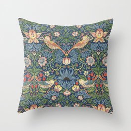 Strawberry Thief - Vintage William Morris Bird Pattern Throw Pillow