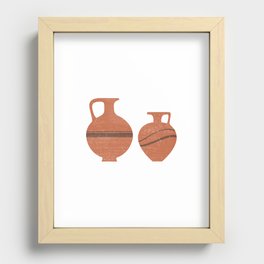 Minimal Abstract Greek Vase 20 - Oinochoe - Terracotta Series - Modern, Contemporary Print - Sienna Recessed Framed Print