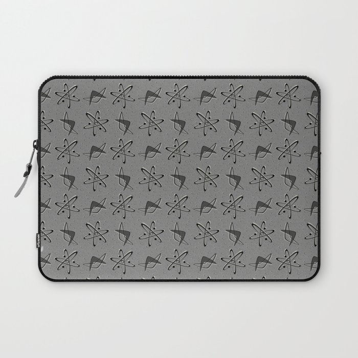 Atoms and Boomerangs on Gray Laptop Sleeve