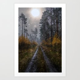 The forest path Art Print | Color, Path, Autumn, Trees, Pathway, Nature, Digital Manipulation, Landscape, Way, Forest 