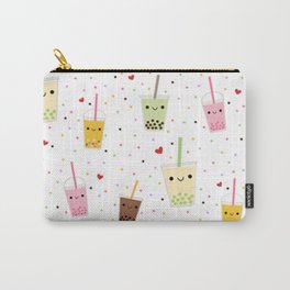 Colorful Happy Bubble Tea Carry-All Pouch