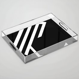 Black and white geometric minimal Acrylic Tray