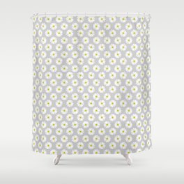 Daisies on Gray Shower Curtain