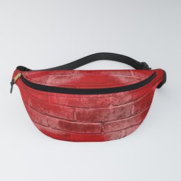 vermilion red distressed painted brick wall ambient decor rustic brick effect Fanny Pack
