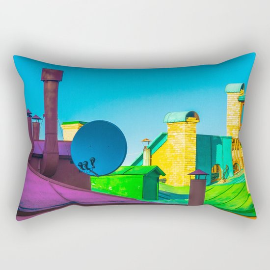 The brightness of the roofs of the city Rectangular Pillow