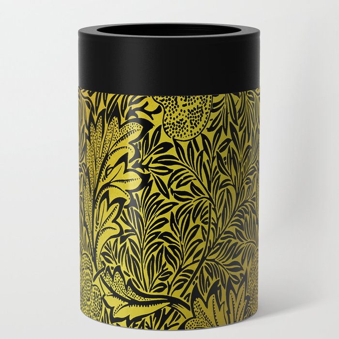 William Morris Black And Gold Floral Pattern Vintage Floral Pattern Victorian Botanical Pattern Can Cooler