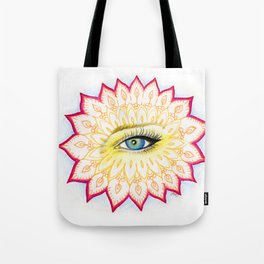 Flower eye mandala Tote Bag