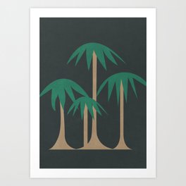 Tropical Aesthetic Green Palm Trees Art Print