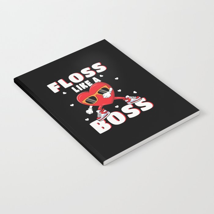 Floss Boss Dab Dabbing Hearts Day Valentines Day Notebook