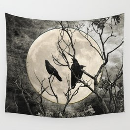 Black White Crows Birds Tree Moon Landscape Home Decor Matted Picture Print A268 Wall Tapestry