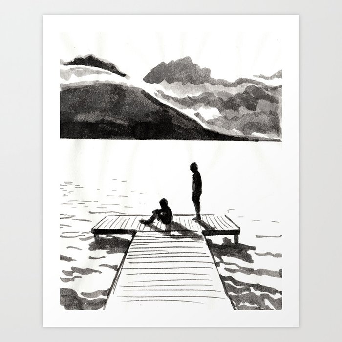 Dock on the Lake (you and me) Art Print