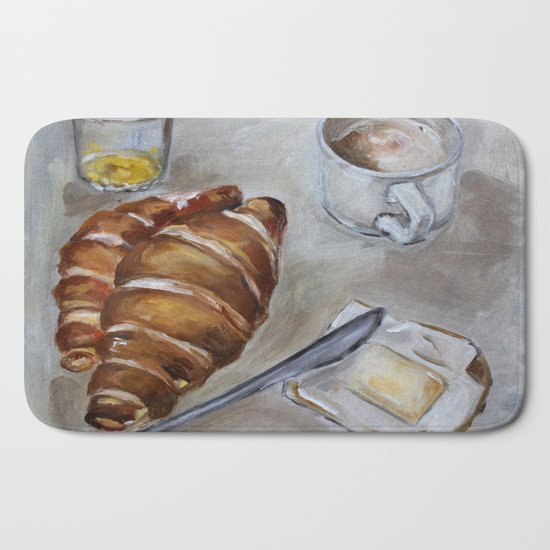 French Breakfast Coffee And Croissant Original Oil Painting