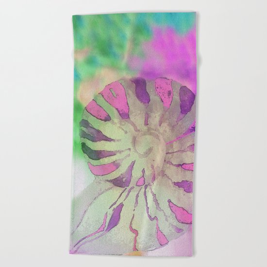 NAUTILUS SEA SHELL IMPRESSION Beach Towel