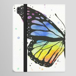 Rainbow Butterfly Watercolor | Vertical Print iPad Folio Case