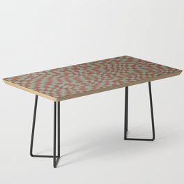 Jakarta red brown and olive checker symmetrical pattern Coffee Table