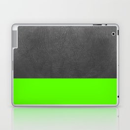 Neon Green and grey leather Laptop Skin