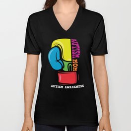 Strong Autism Mom Autism Awareness V Neck T Shirt
