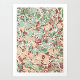 Boho colored marble pattern Art Print