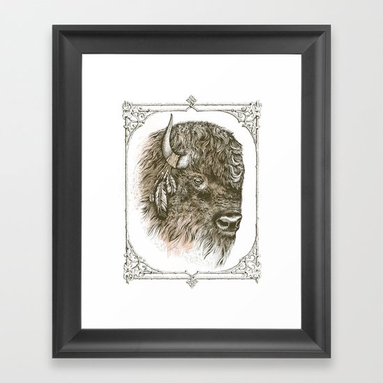 Portrait of a Buffalo Framed Art Print