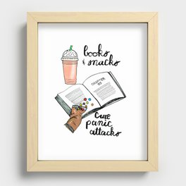 Books & snacks cure panic attacks Recessed Framed Print