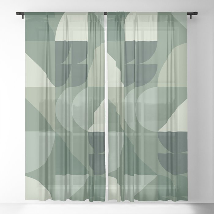 Geometrical modern classic shapes composition 26 Sheer Curtain