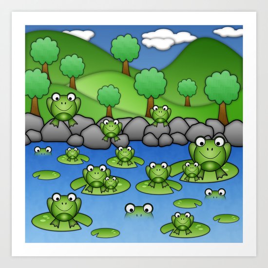 Froggies! Art Print