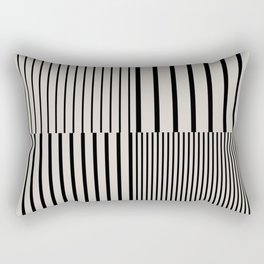 Stripes Pattern and Lines 1 in Creamy Grey Rectangular Pillow